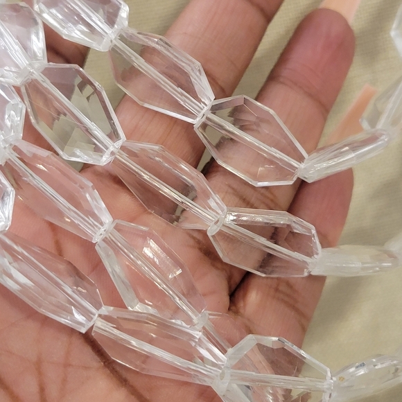 Clear Cut 4-Strand Necklace w/ Goldtone Lobster Clasp - Picture 3 of 5